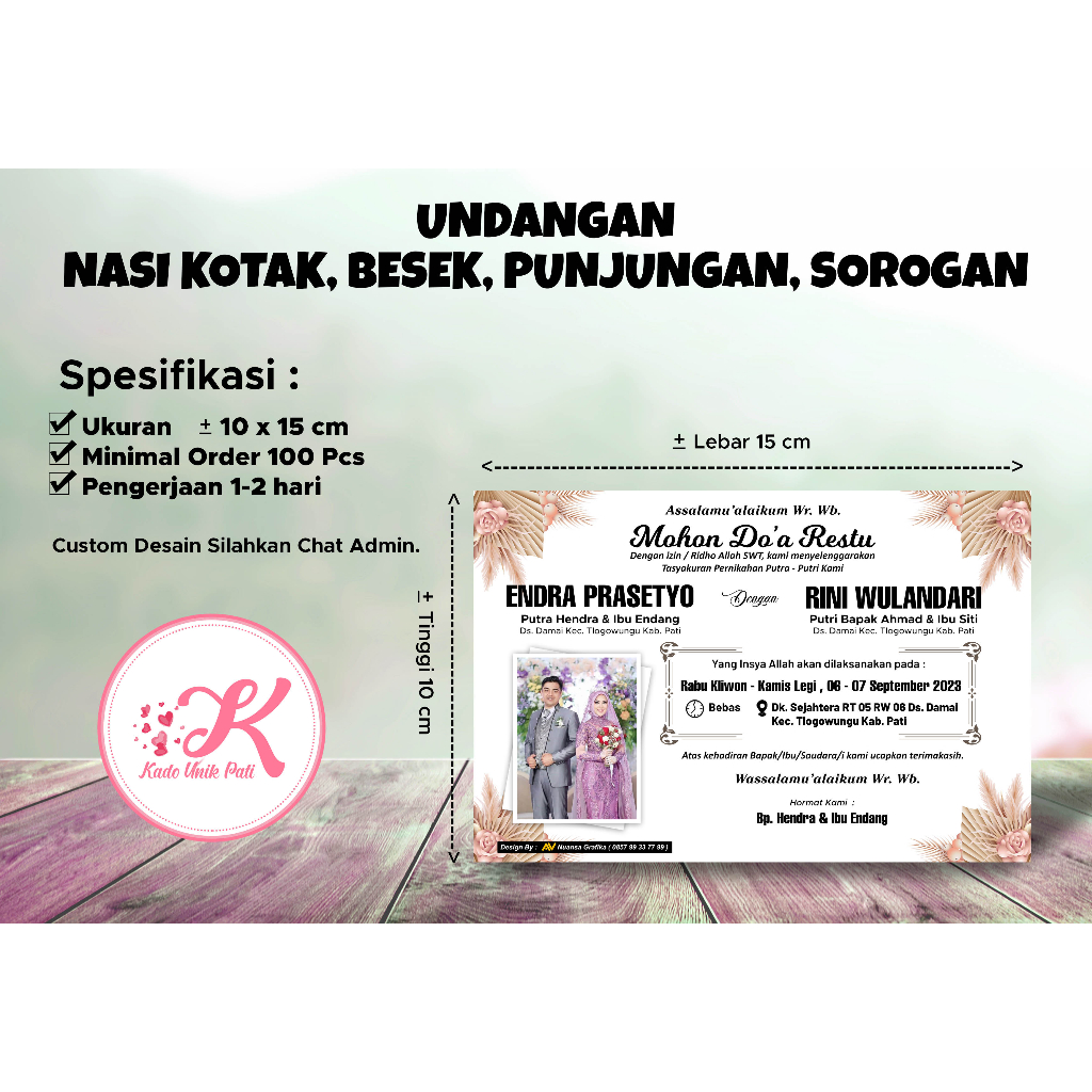 Jual CETAK UNDANGAN BESEK | UNDANGAN SOROGAN | UNDANGAN PUNJUNGAN