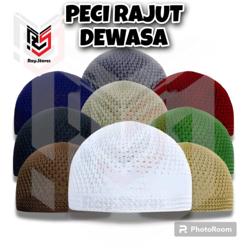Ray Peci Rajut Dewasa Kopiah Kopyah Songkok Haji All Size