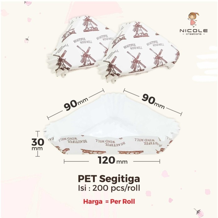 Jual Paper Cup Case Triangle / Kap Roti Segitiga ( Windmill ) - Isi ...