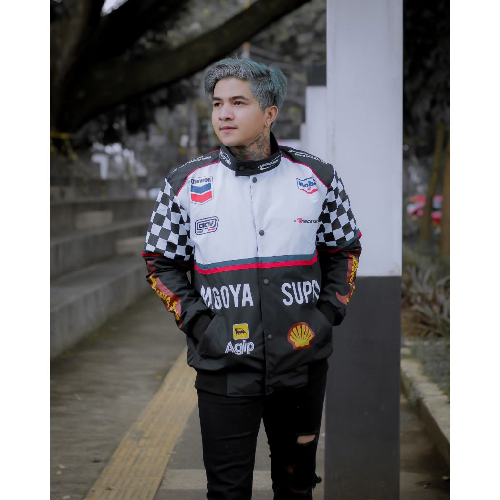 Jual Jaket Racing Nascar AntI Air Bahan Parasut Taslan Tebal Gratis ...