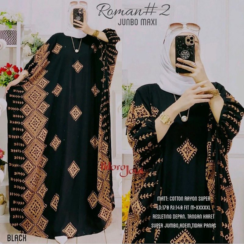 Jual KAFTAN MADINA JUMBO GAMIS RAYON PREMIUM LONG DRESS BATIK BIG SIZE