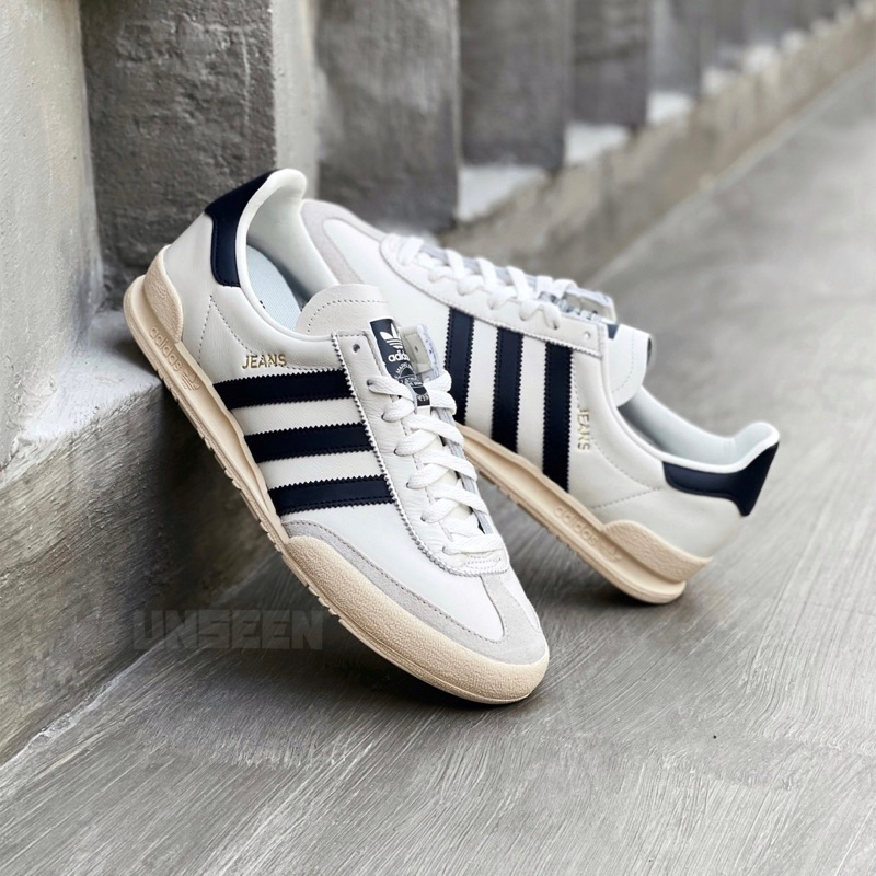 Jual Adidas Originals Jeans Leather Cloud White Shopee Indonesia