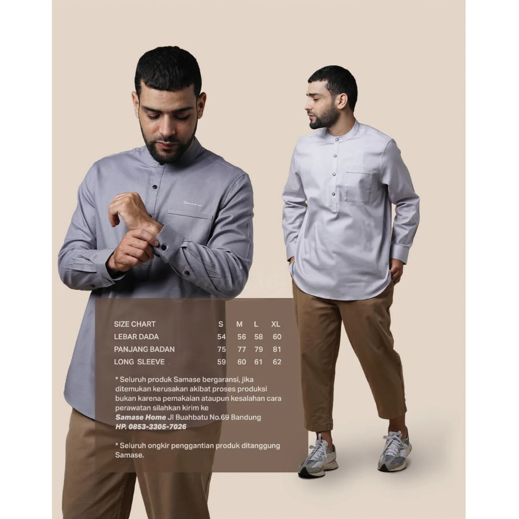 Jual SAMASE Kemko Kemeja Koko Casual Lengan Panjang U112P Twill Esembe ...