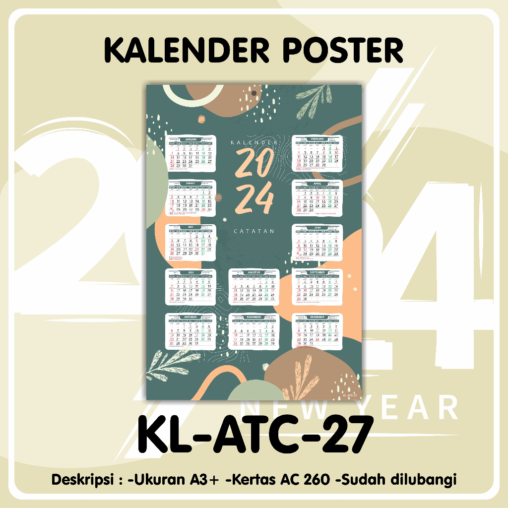 Jual Kalender Poster AESTHETIC - Kalender Dinding Aesthetic 2024 ...