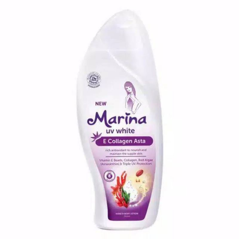 Jual (4 Pack) Marina Hand Body Lotion E Collagen Asta 185 ml Shopee