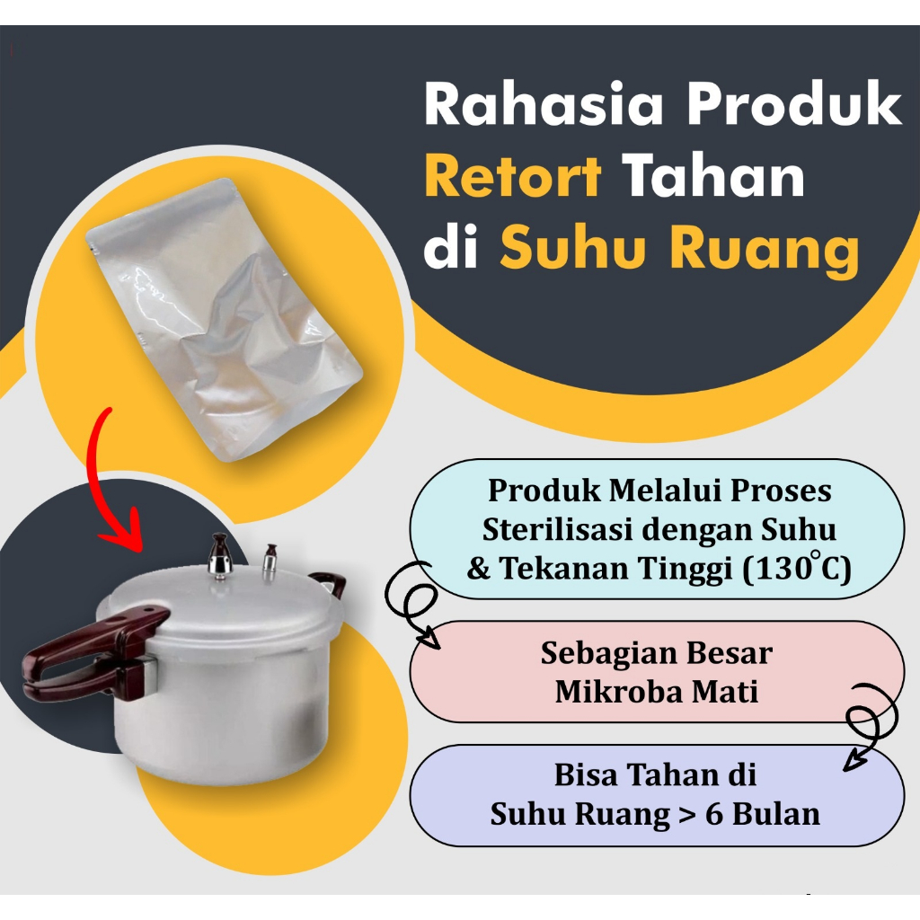 Jual (100 pcs) KEMASAN STERILISASI 13x21 ALUMINIUM RETORT BAG ...