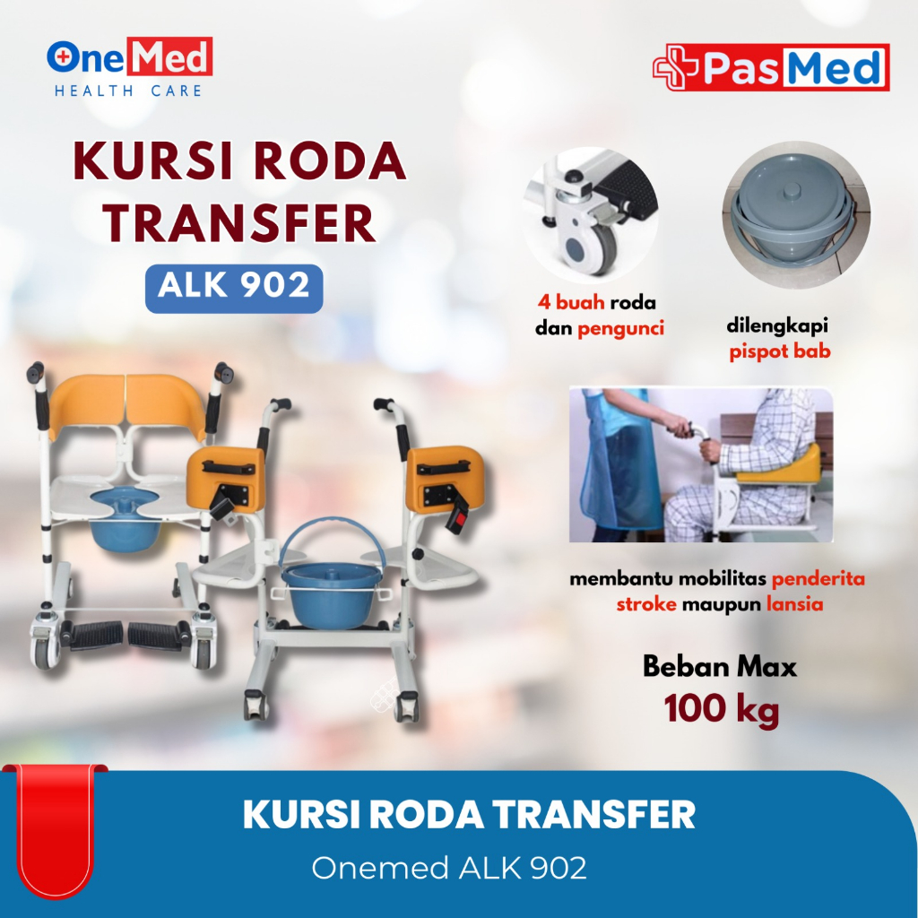 Jual Kursi Roda Transfer One Care Plus Commode Onemed Alk Shopee