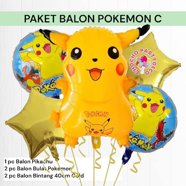 Jual Paket Balon POKEMON C / Dekorasi Ulang Tahun Pokemon Pikachu ...