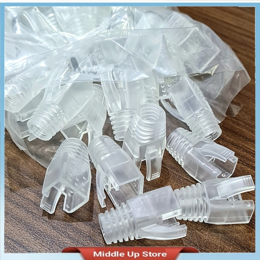 Jual Ciscom Plug Boot Rj45 Cat 6A transparan CPB-6A-TRA / Pelindung RJ ...
