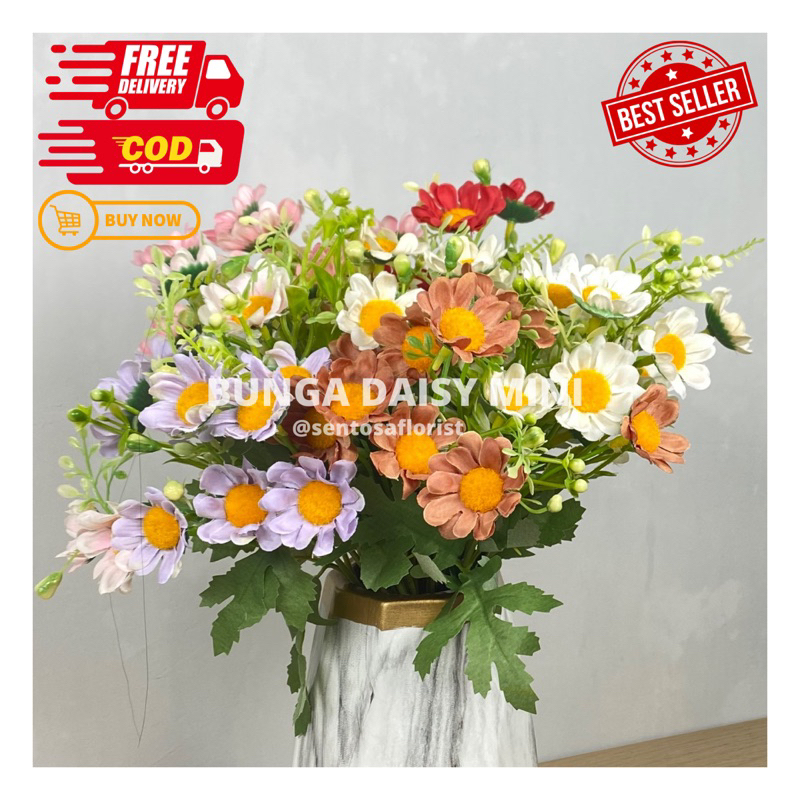 Jual BUNGA DAISY MINI/BUNGA DAISY BUCKET/BUNGA ARTIFICIAL IMPORT ...