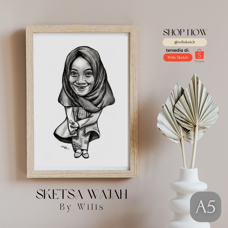 Jual Sketsa Gambar Wajah Realis And Karikatur Ukuran A5 Hitam Putih Shopee Indonesia 5470