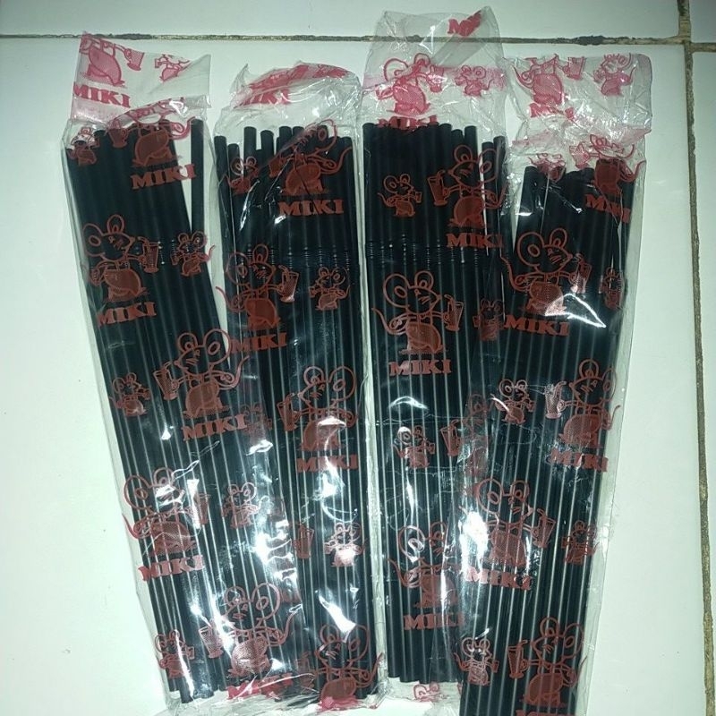 Jual Sedotan Bengkok Miki Putih Hitam Shopee Indonesia