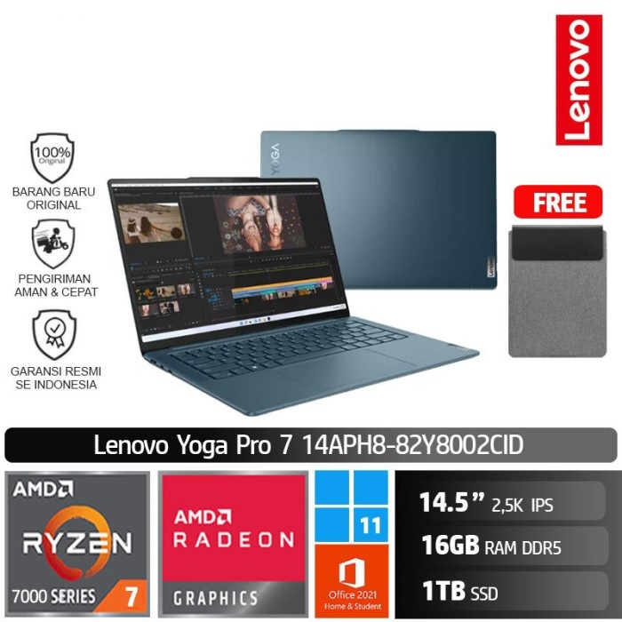 Jual Lenovo Yoga Pro 7 14APH8 2CID Ryzen 7 7840HS 16GB 1TB Win11 OHS