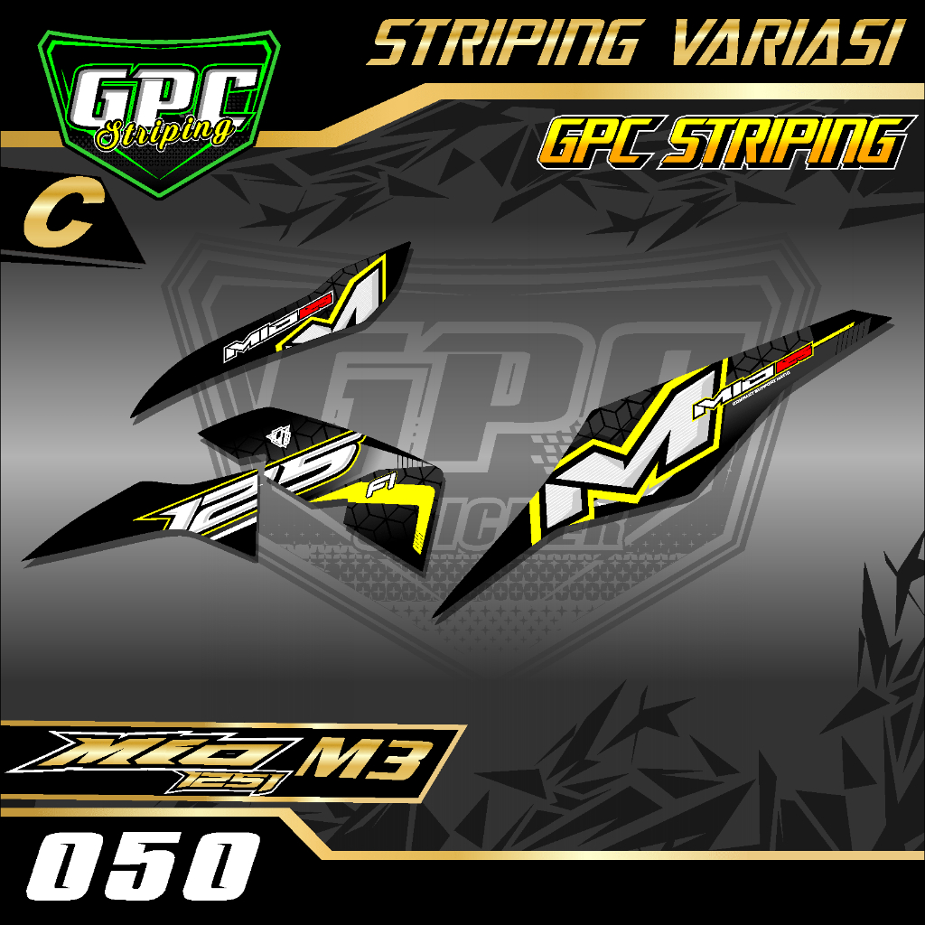 Jual Stiker Mio M3/Z Striping Standar Mio M3/Z Premium Racing GPC 050 ...