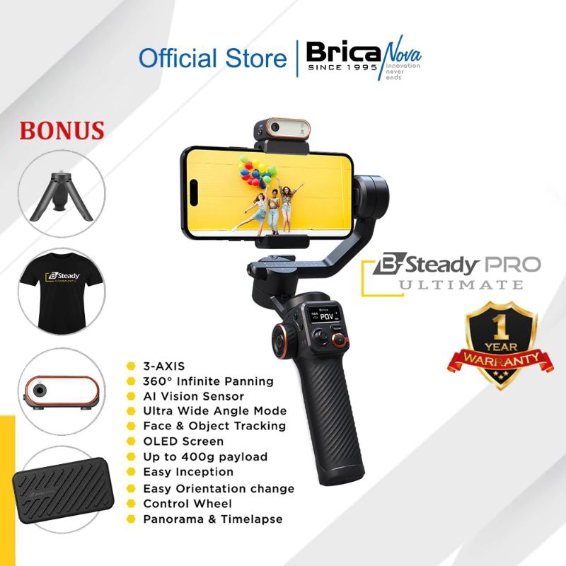 Jual Brica B-Steady PRO ULTIMATE - 3-Axis Smartphone & Action Camera ...