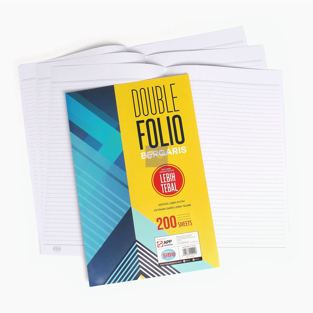 Jual SIDU - Kertas Double Folio Bergaris 200 Lembar - Pack | Shopee ...