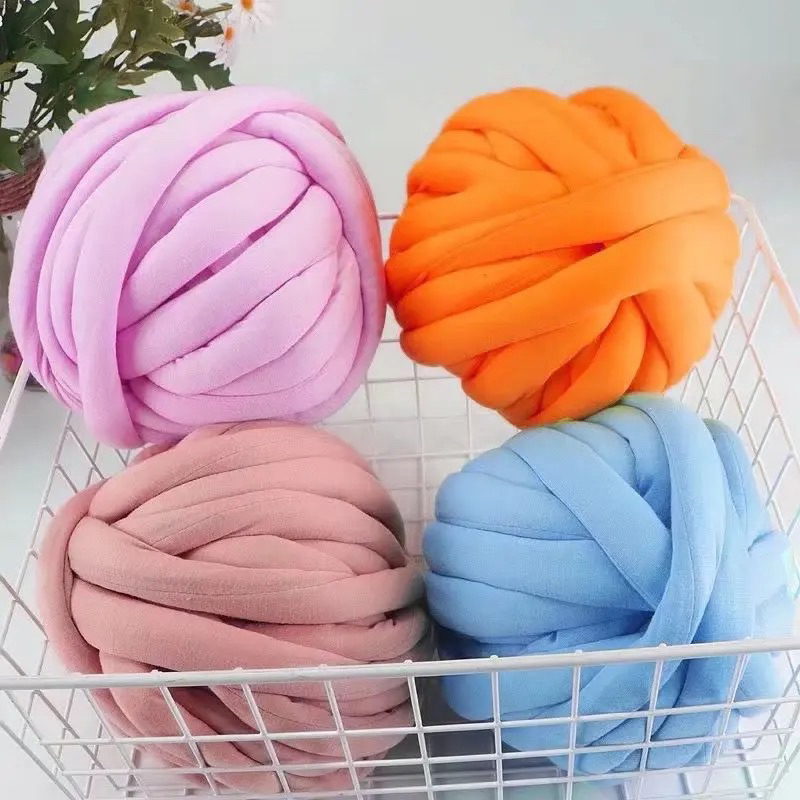 Jual benang rajut jumbo chunky cotton tube yarn 250gr Shopee
