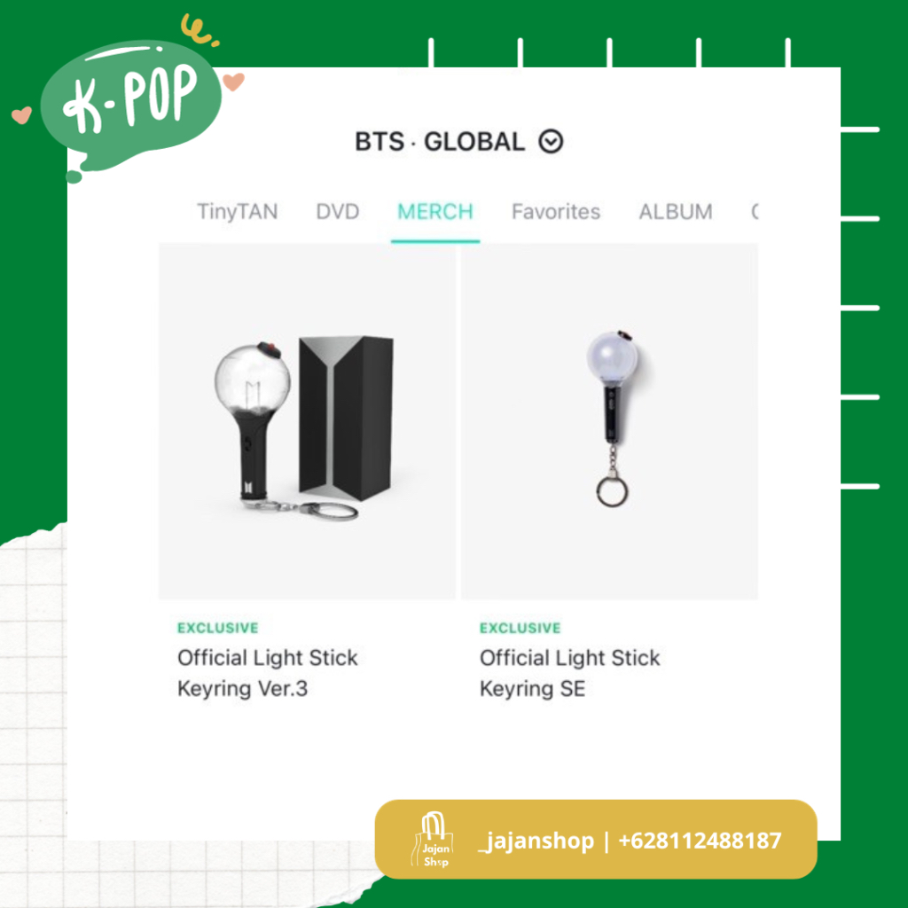 Jual BTS Lightstick Keyring Shopee Indonesia