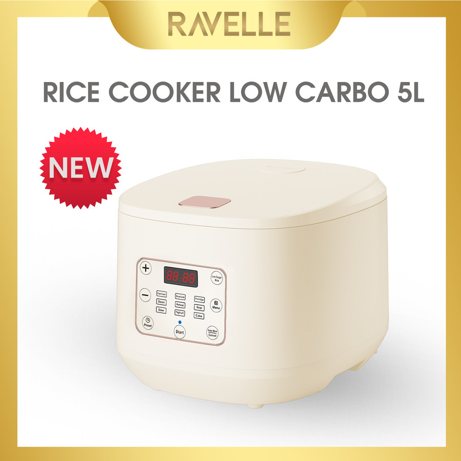 Jual Ravelle Digital Rice Cooker Low Carbo 5L Penanak Nasi Low Watt
