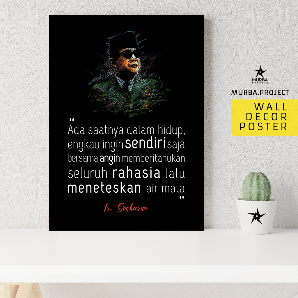 Jual Poster Soekarno | Wall Decor Hiasan Dinding Bung Karno | Shopee ...