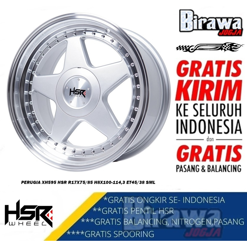 Jual Velg Celong Ring 17 HSR PERUGIA R17 Lebar 7,5/8,5 Pcd 4x100 4x114 ...