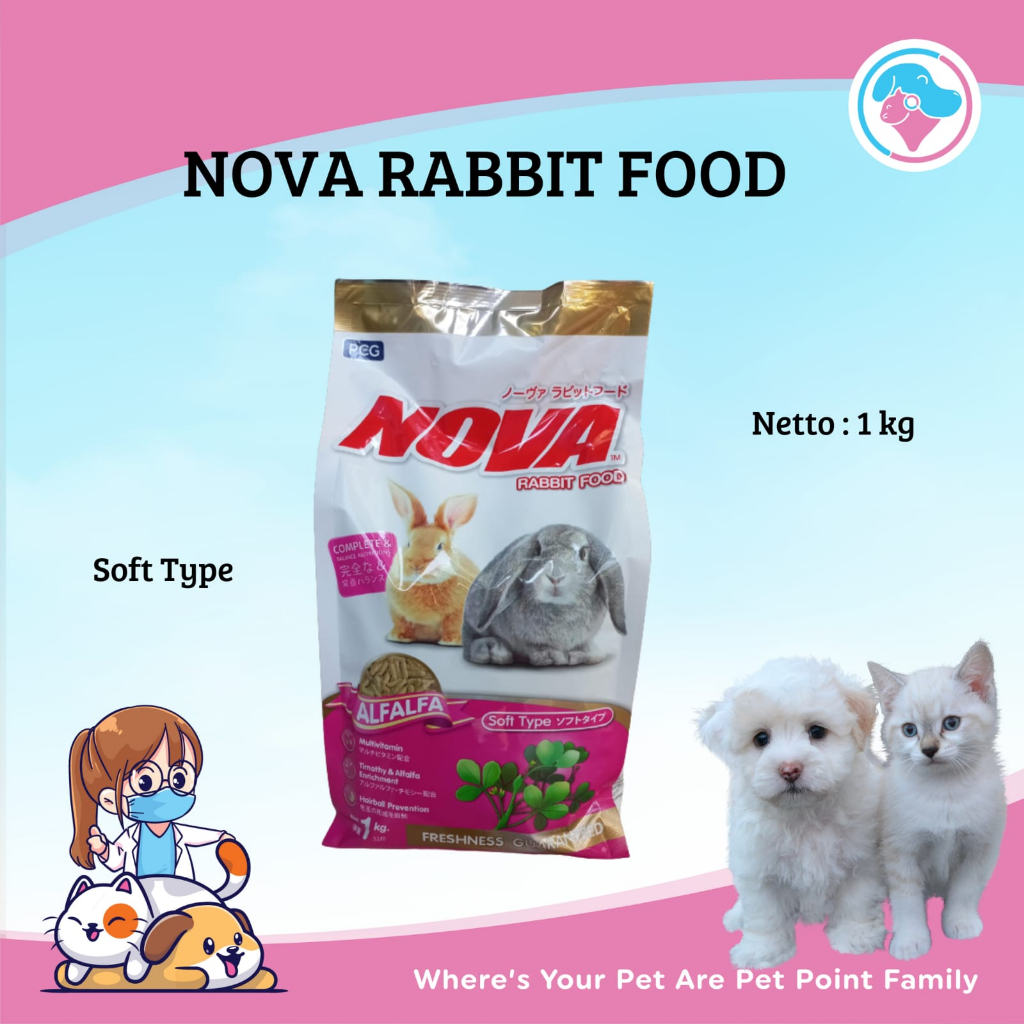 Jual Nova Rabbit Food Alfalfa 1 kg Makanan Kelinci Nova Alfafa Shopee