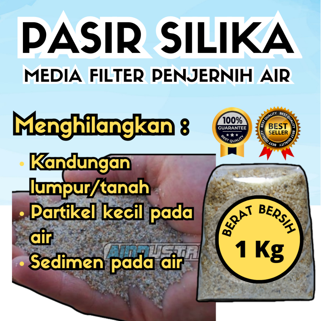 Jual Pasir Silika Super Penjernih Penyaring Air Kuning Keruh Butek Uk 1 Kg Menyaring Kotoran Bau
