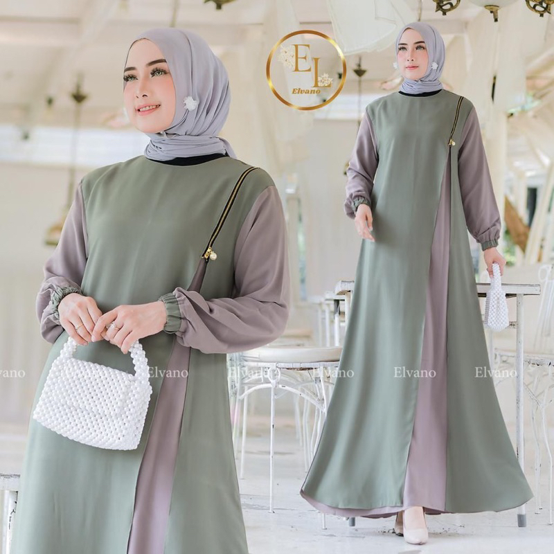 Jual Gamis Terbaru Gamis Kombinasi Payung Gamis Reselting Dada Free