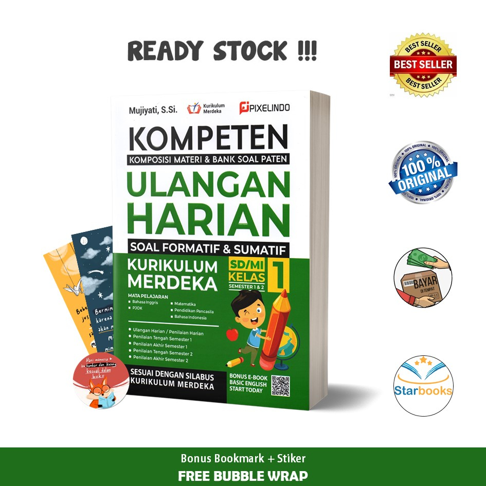Jual Buku Kompeten Ulangan Harian Kurikulum Merdeka Kelas 1 - Pixelindo ...