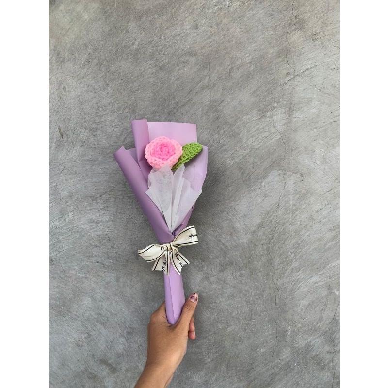 Jual MINI ROSE BUKET RAJUT (TIDAK BISA TAMBAH BUNGA) | Shopee Indonesia