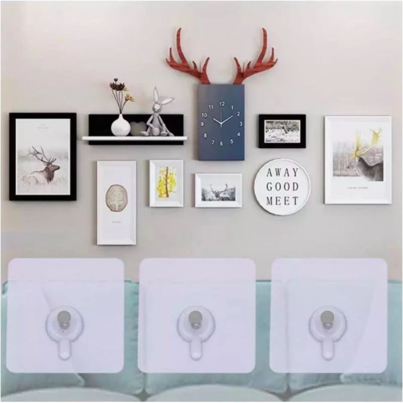 Jual Gantungan Tempel Baut Stiker Bening Ajaib Tanpa Paku Bor Wall ...