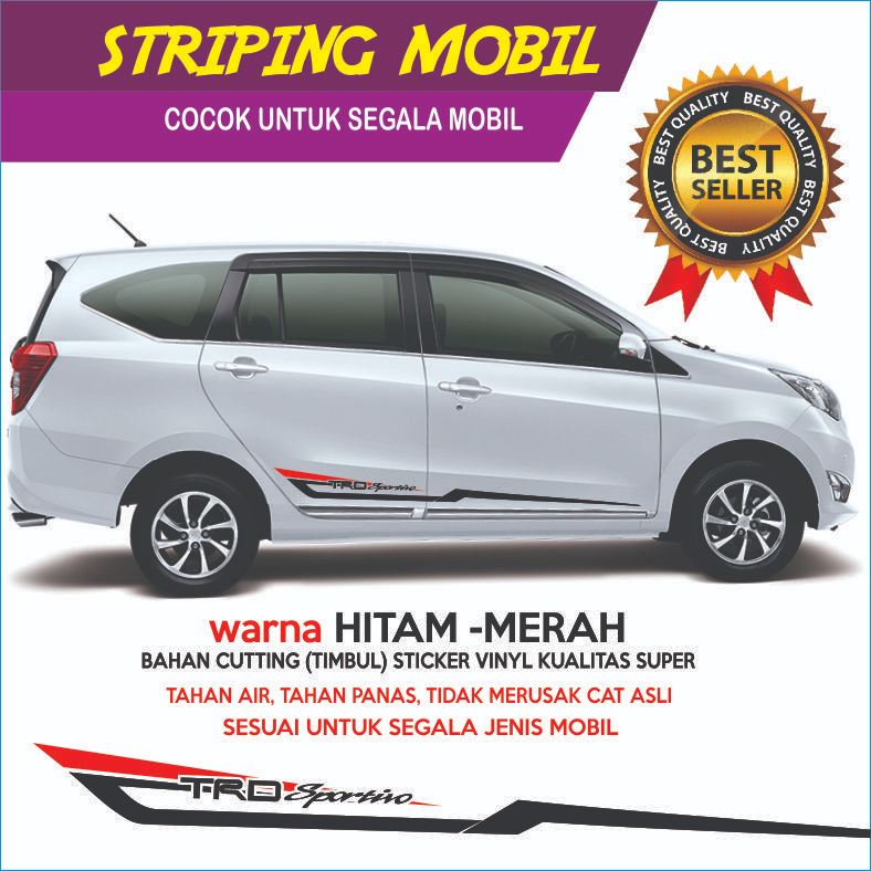Jual STIKER STRIPING MOBIL CALYA PUTIH | Shopee Indonesia