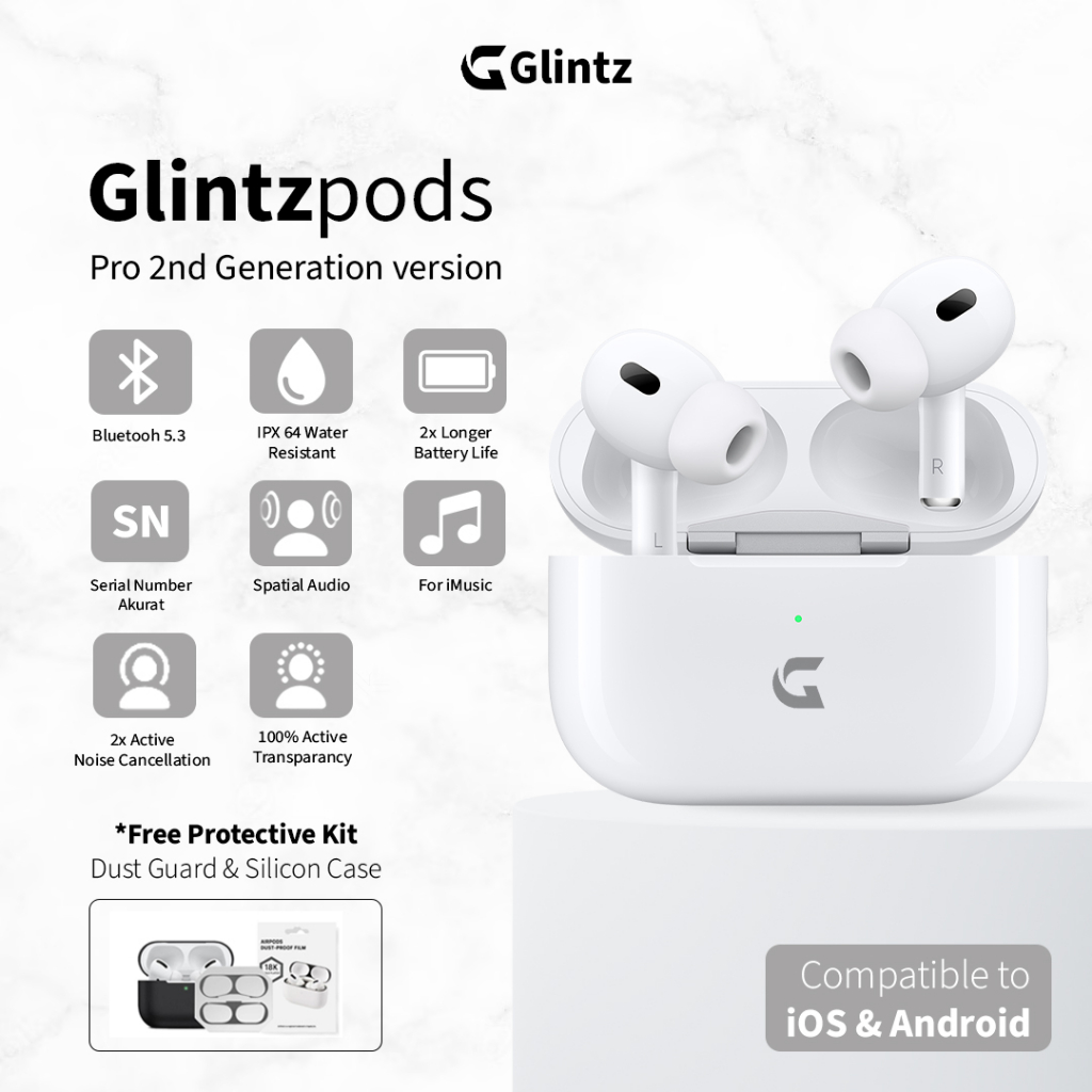 Jual Glintz PRO 2nd Gen ( ANC + Serial Number Detectable+ Spatial Audio ...