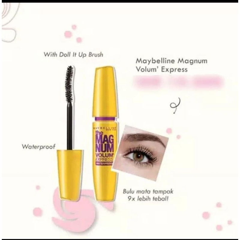 Jual MASCARA MAYBELLINE MAGNUMMASCARA SMUDGERROOF COD Shopee Indonesia