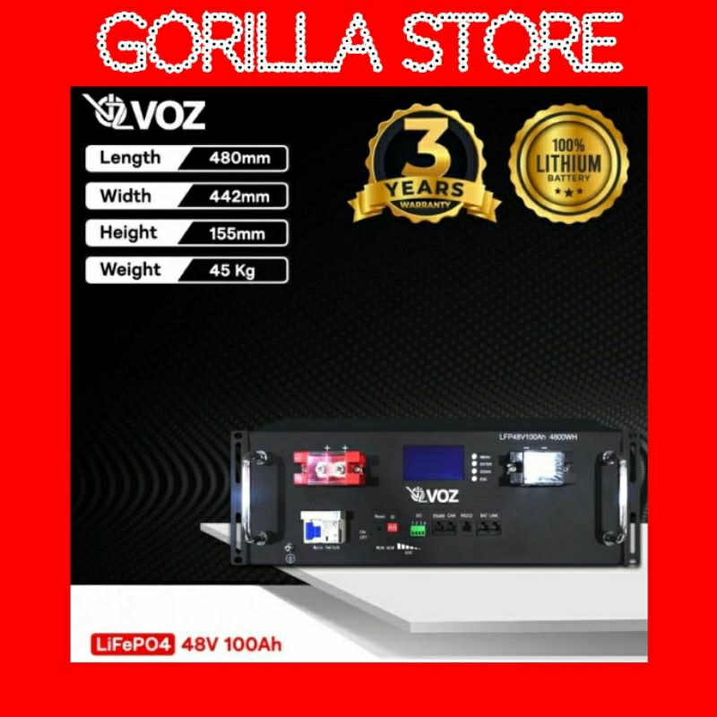 Jual BATERAI AKI LiFePO4 VOZ 48V 100AH | Shopee Indonesia