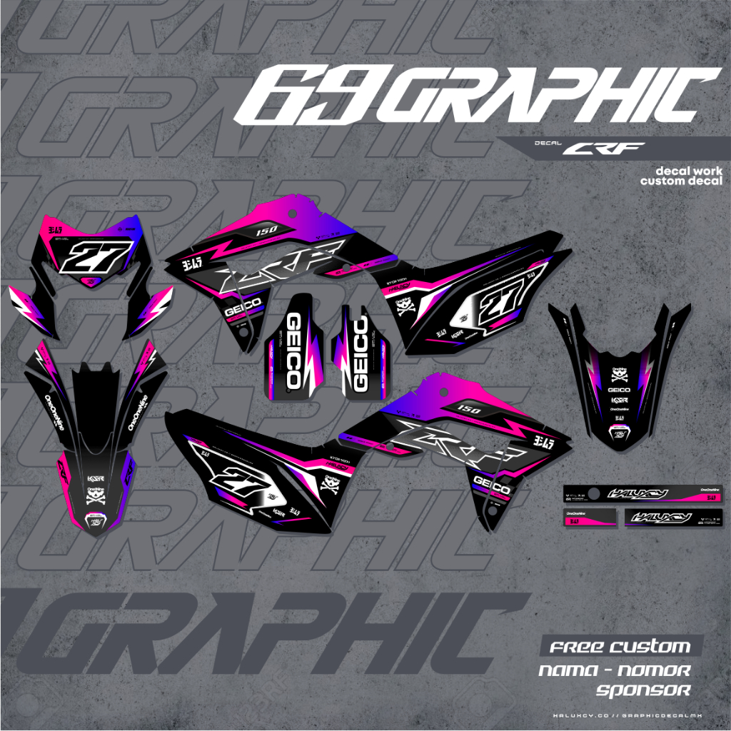 Jual Decal Crf L Super Glossy Doff Full Body Desain Simple