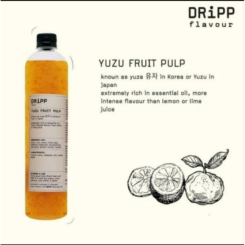 Jual DRIPP Yuzu Pulp Syrup Sirup bubur Buah Yuzu 760 ml Shopee