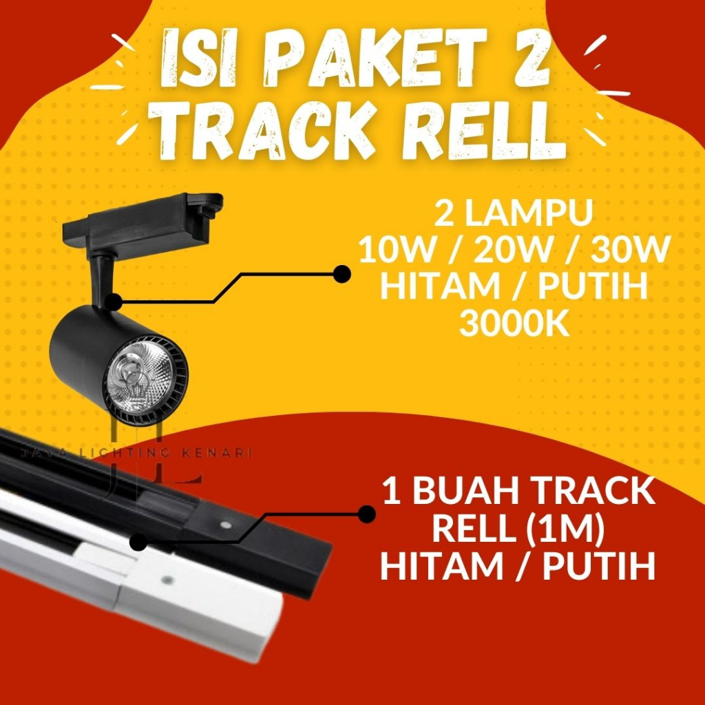Jual LAMPU RELL TRACK LED SPOTLIGHT 10W 20W 30W / LAMPU TRACK RELL 1 ...