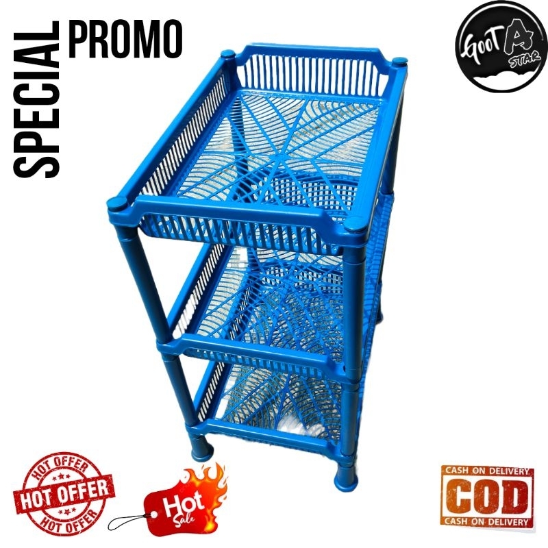 Jual RAK BUMBU 3 SUSUN / KERANJANG BUMBU 3 SUSUN / WADAH BUMBU Biru