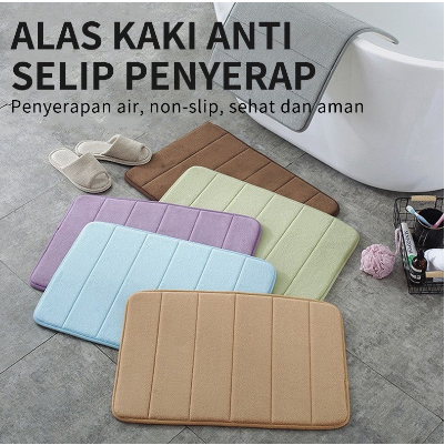 Jual Keset Kaki Anti Slip Bahan Memory Foam Keset Kamar Mandi Serap Air Menyerap Karpet Kesed