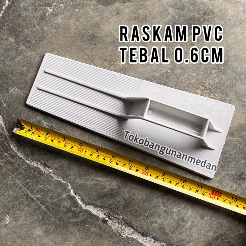Jual Raskam Plastik PVC TEBAL 0.6 cm putih polos semen / Alat acian ...