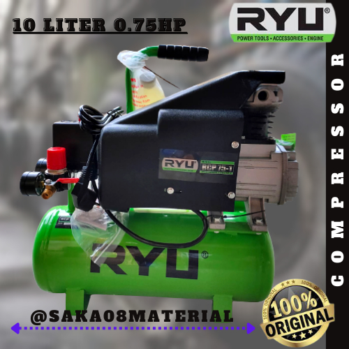 Jual JUAL KOMPRESOR ANGIN LISTRIK 10 LITER 0.75 HP TIPE RCP75-1 RYU ...