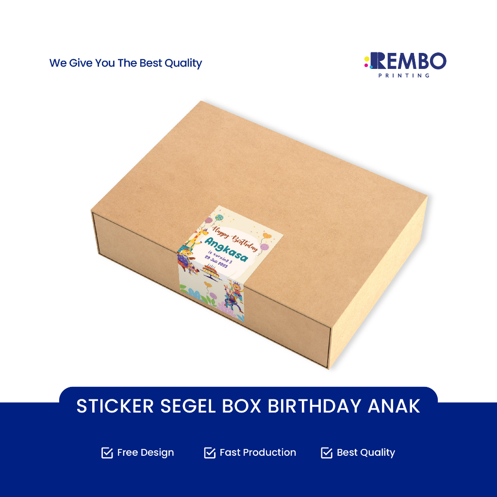 Jual Cetak Stiker Segel Kotak Box Ulang Tahun Custom Sticker Kotak