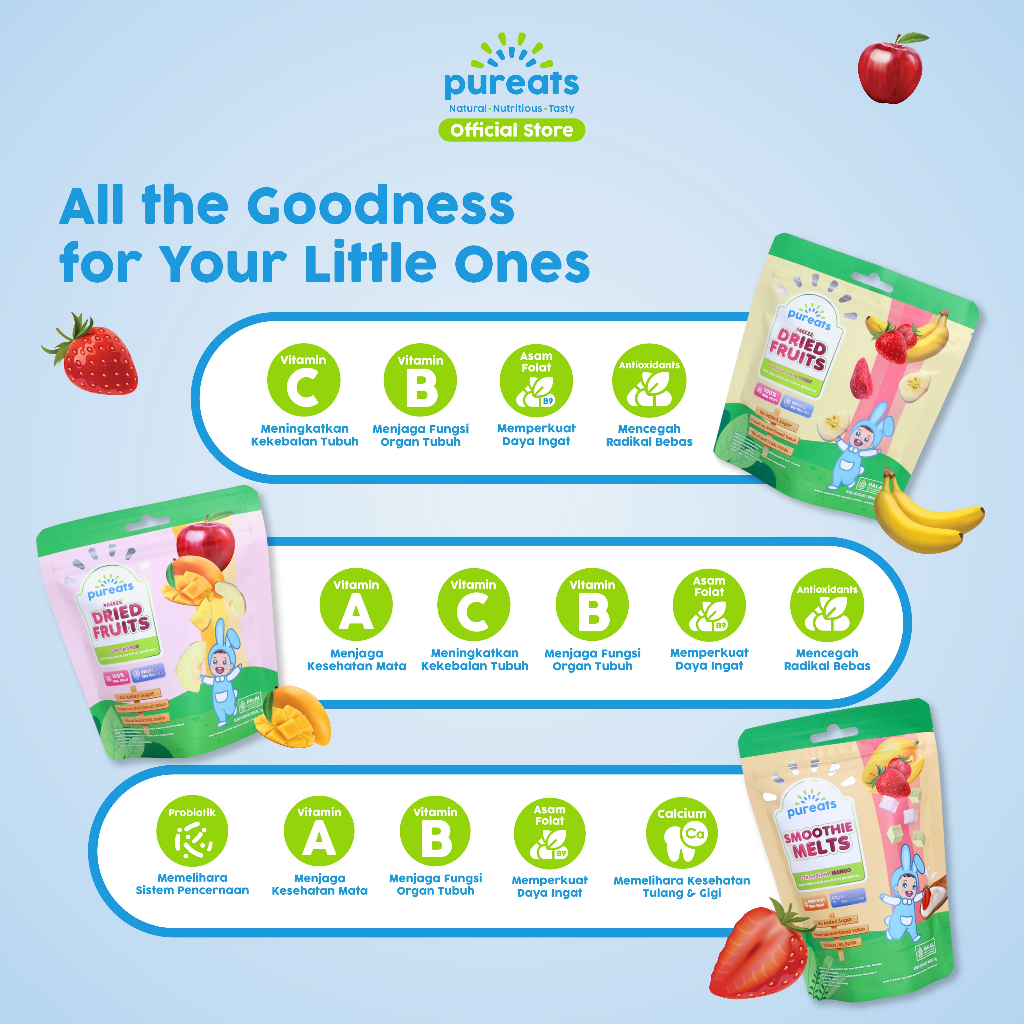 Jual Pureats Bundle (2 x Freeze Dried & 1 x Smoothie Melts) - Paket ...