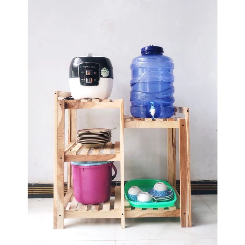 Jual rak megicom rak galon tempat galon tempat magicom rak kayu rak