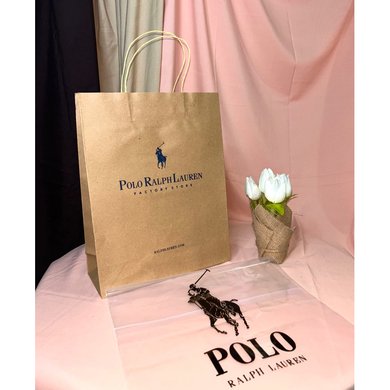 Paper Bag Polo Ralph Lauren READY STOCK JKT Medium 25x10x32 cm Bungkus Kado Kaos Brand Mall