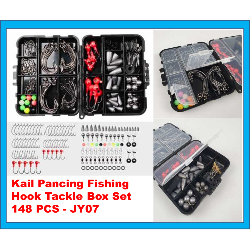 Jual Kail Pancing Fishing Hook Tackle Box Set 148 PCS JY07 Siap untuk