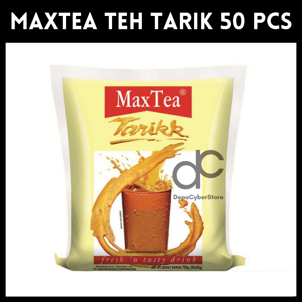 Jual Max Tea Teh Tarik 50 Pcs Sachet Maxtea Tarikk Indocafe Shopee Indonesia 7477