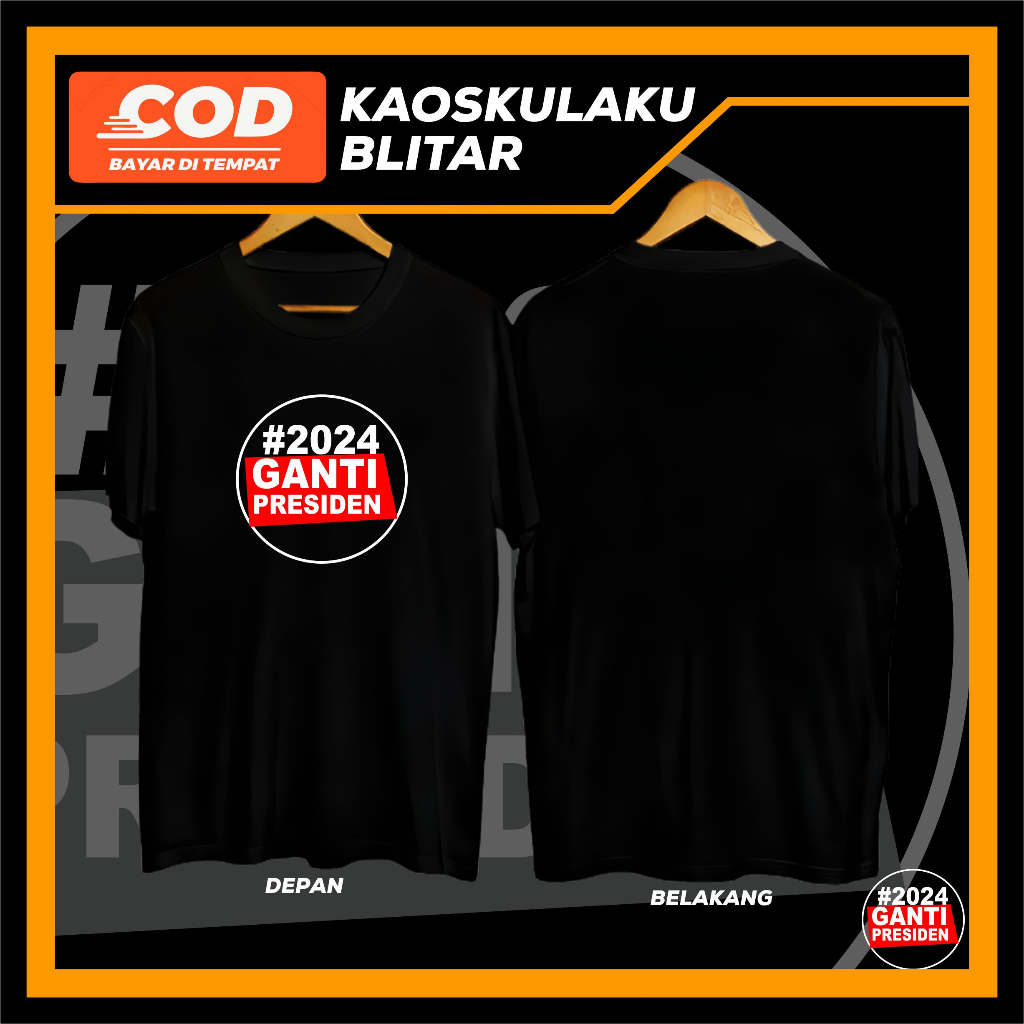 Jual KAOS 2024 GANTI PRESIDEN LENGAN PENDEK BAHAN KATUN CVC PREMIUM