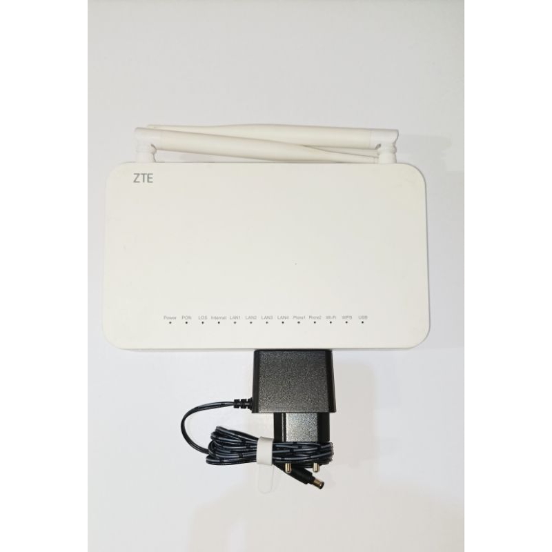 Jual Router ZTE F609 V3 seken port fo biru. Minus Lampu indikator Lan 1
